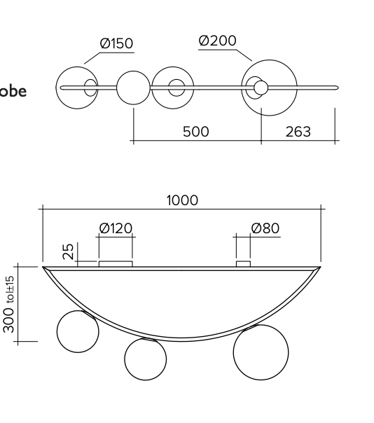 Потолочный светильник Atelier Areti Girlande Ceiling Crescent 3 в Самаре