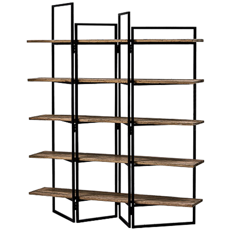 Стеллаж Luigi Loft Rack Черный Коричневый в Самаре | Loft Concept 