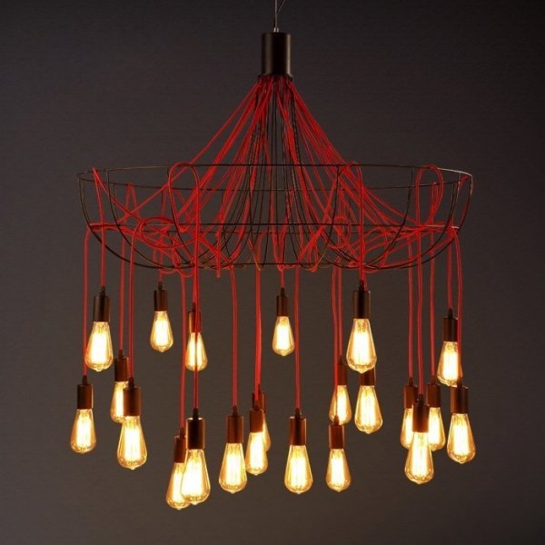 Люстра Blood Wire Chandelier Red 21 Красный Черный в Самаре | Loft Concept 