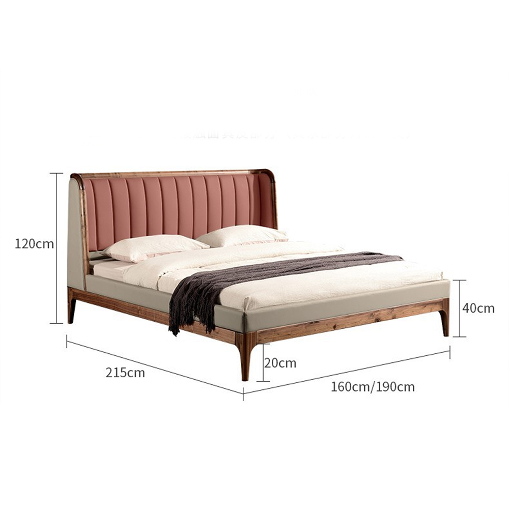 Кровать двуспальная с мягким изголовьем Moon Walnut Bed Кровать двуспальная с мягким изголовьем Moon Walnut Bed в Самаре