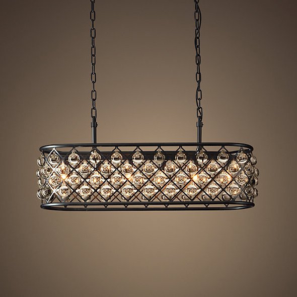 Люстра RH Spencer Rectangular Chandelier 80 Черный в Самаре | Loft Concept 