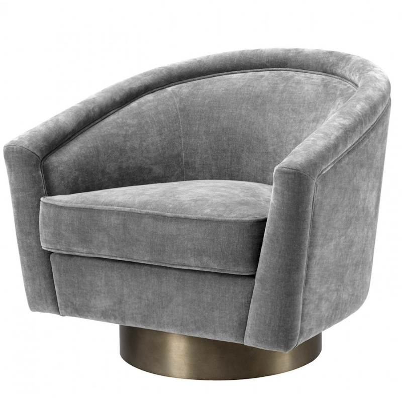 Кресло Eichholtz Swivel Chair Catene Grey Серый матовое золото в Самаре | Loft Concept 