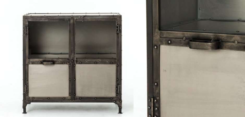 Комод металлический Industrial Steampunk Nickel 2 Door Cabinet Комод металлический Industrial Steampunk Nickel 2 Door Cabinet - Loft-Concept в Самаре