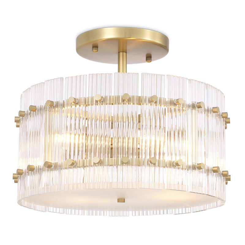 Потолочный светильник Eichholtz Ceiling Lamp Ruby Round Brass Латунь Прозрачное Стекло в Самаре | Loft Concept 