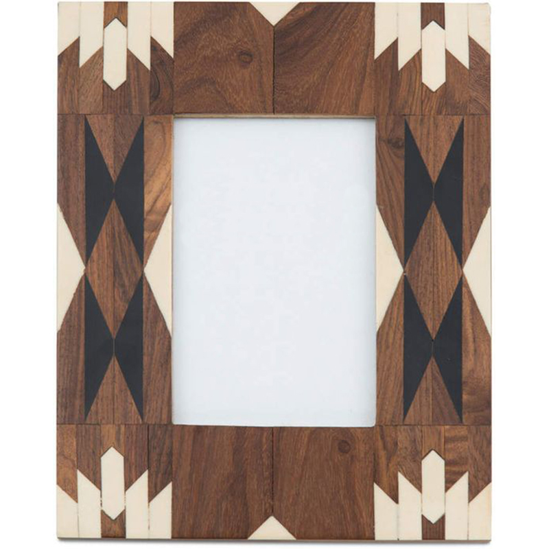 Фоторамка кость Brown Indian Wood Bone Inlay photo frame Бежевый Коричневый в Самаре | Loft Concept 