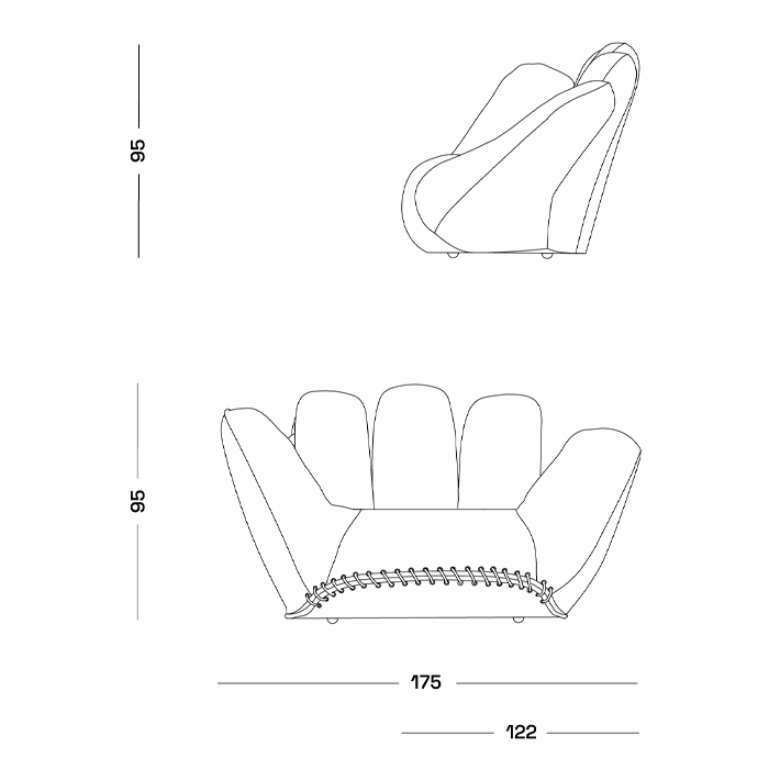 Дизайнерское кресло в форме руки Poltronova Joe Jeans Armchair в Самаре