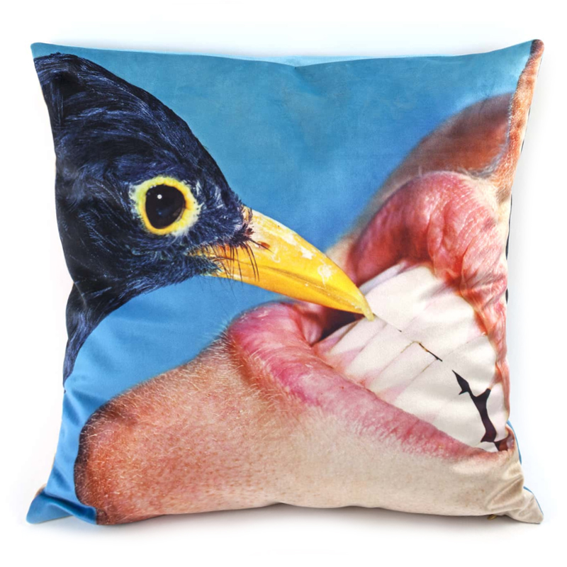 Подушка Seletti Cushion Crow Design Toiletpaper Голубой в Самаре | Loft Concept 