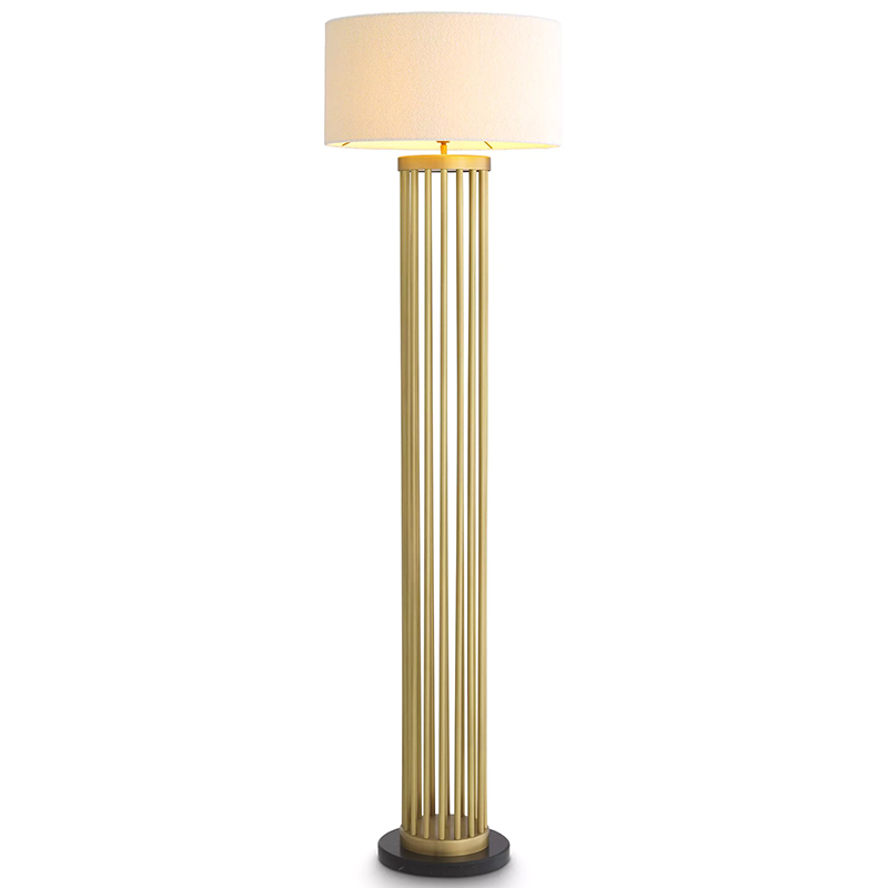 Торшер Eichholtz Floor Lamp Condo Brass Латунь Белый в Самаре | Loft Concept 