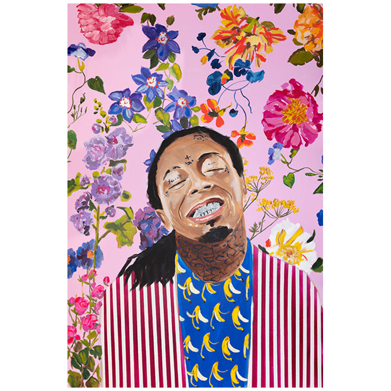 Картина Lil Wayne with Floral Background Мульти в Самаре | Loft Concept 