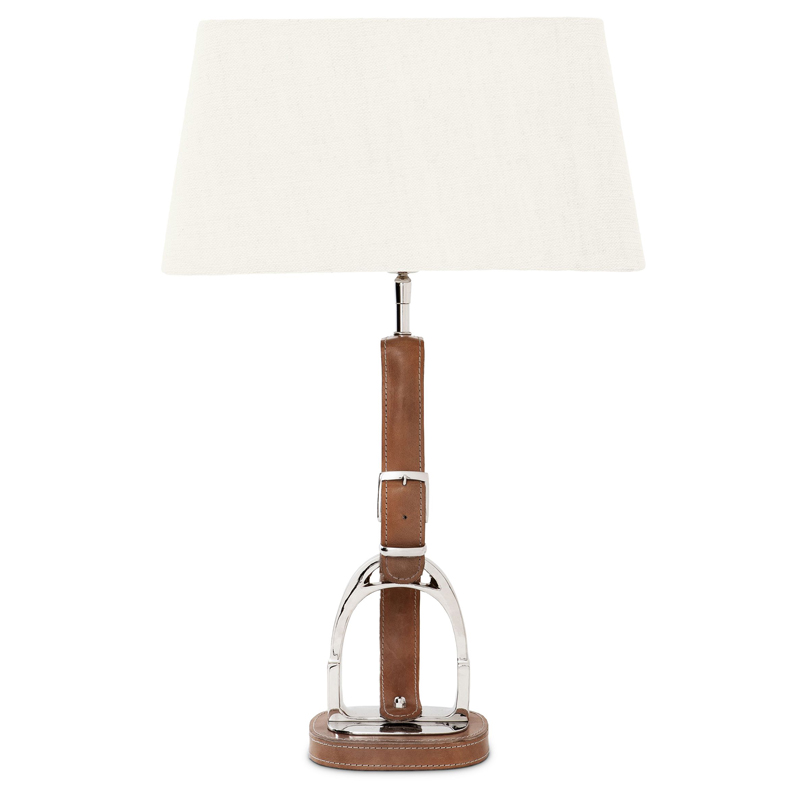 Настольная лампа Eichholtz Table Lamp Olympia Equestrian Никель Коричневый Кремовый в Самаре | Loft Concept 