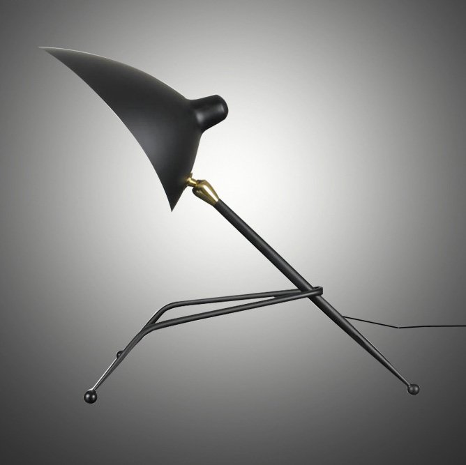 Настольная лампа Serge Mouille Tripod Desk Lamp Черный в Самаре | Loft Concept 