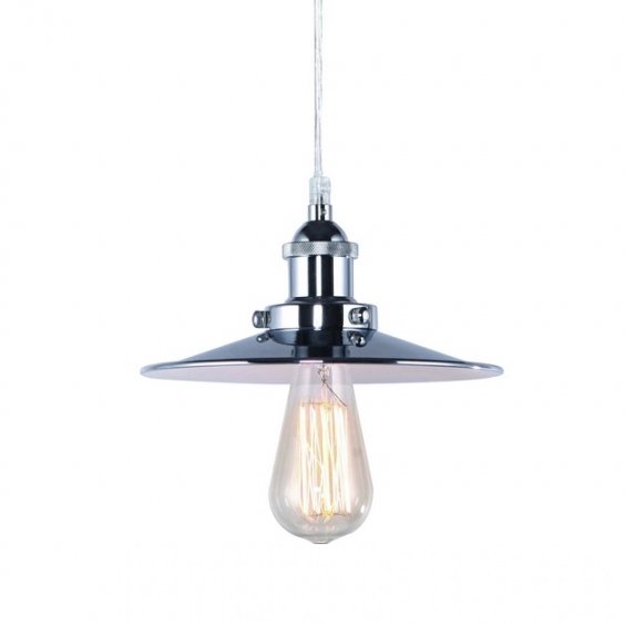 Подвесной светильник 20TH C. Factory Filament Metal Single Pendant Хром в Самаре | Loft Concept 