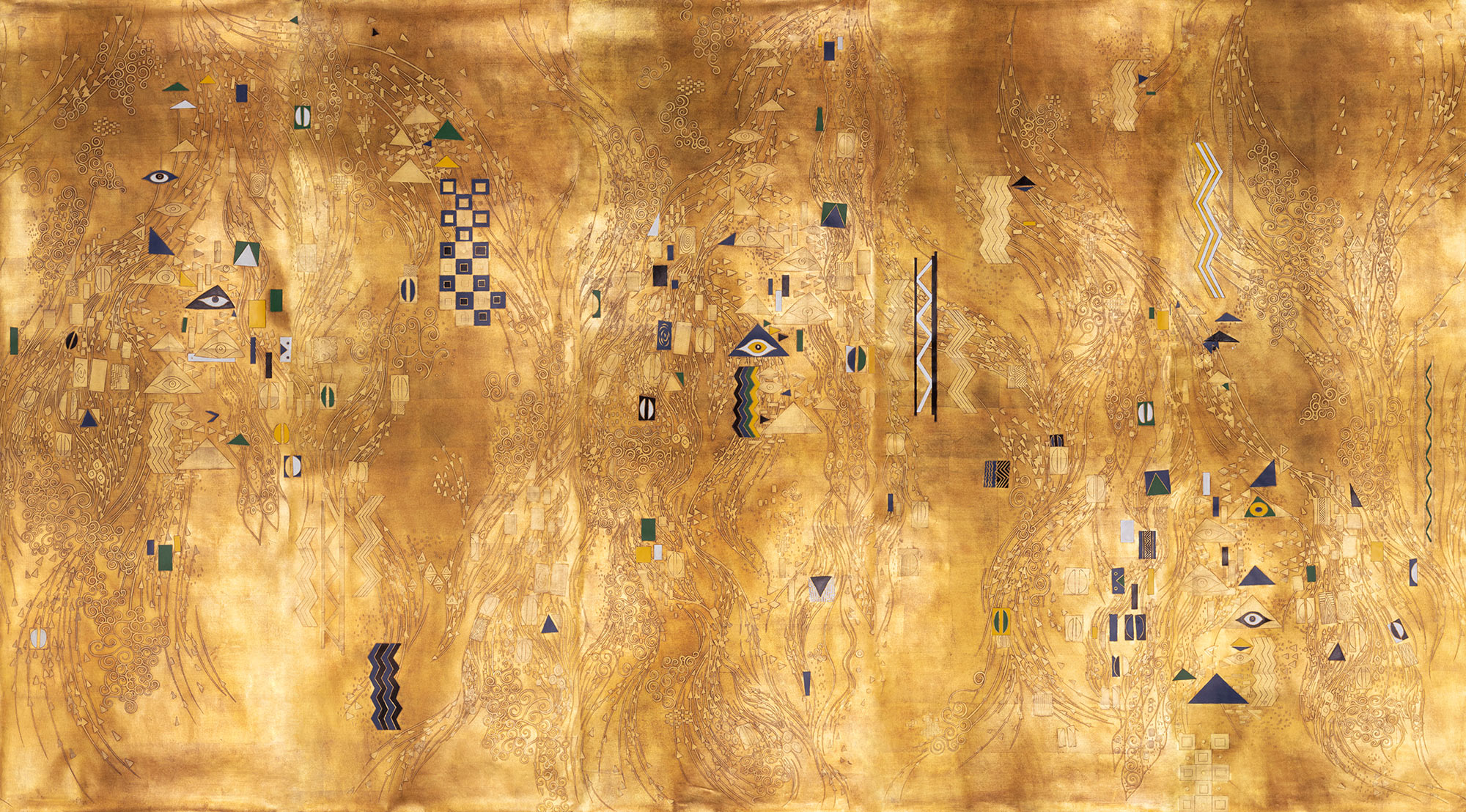 Обои ручная роспись Klimt Polished Gold bas relief gilded paper Обои ручная роспись Klimt Polished Gold bas relief gilded paper - постер Loft-Concept в Самаре