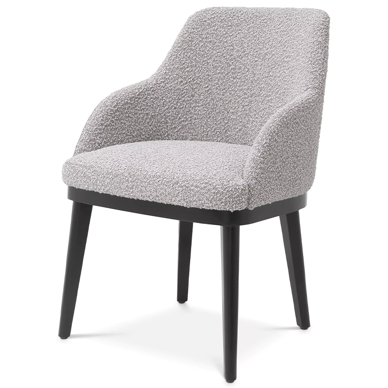 Стул Eichholtz Dining Chair Costa Boucle Grey Серый Черный в Самаре | Loft Concept 