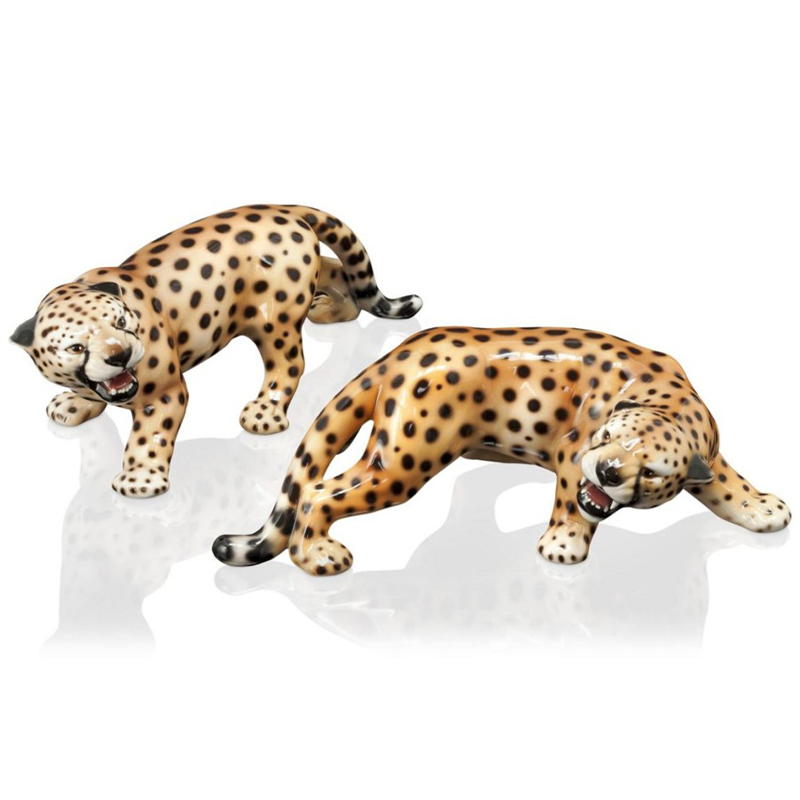 Статуэтки Abhika Cheetah Set 2 Pcs Коричневый Черный в Самаре | Loft Concept 