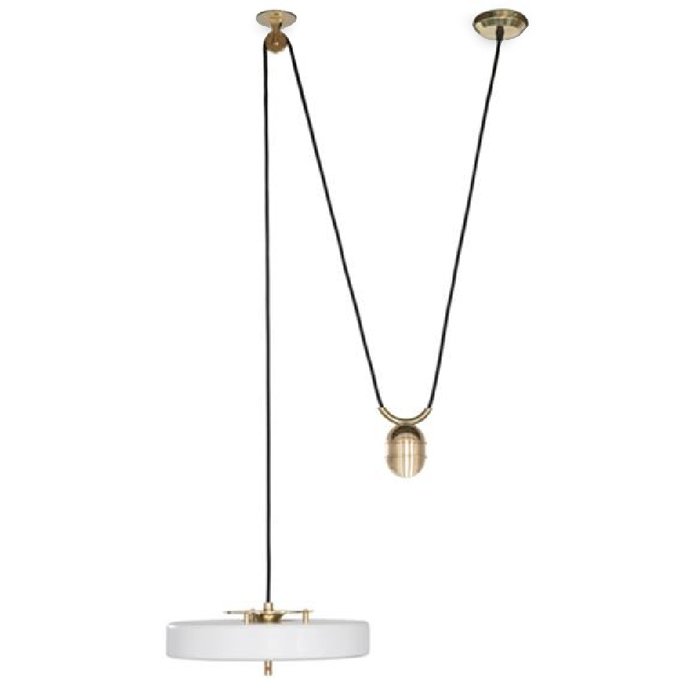 Светильник белый BERT FRANK REVOLVE RISE FALL PENDANT  Золотой Белый в Самаре | Loft Concept 