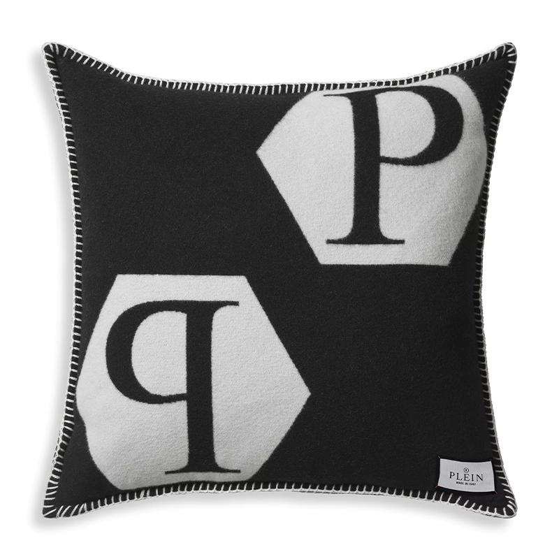 Подушка Philipp Plein Cushion Cashmere Black Черно-белый в Самаре | Loft Concept 