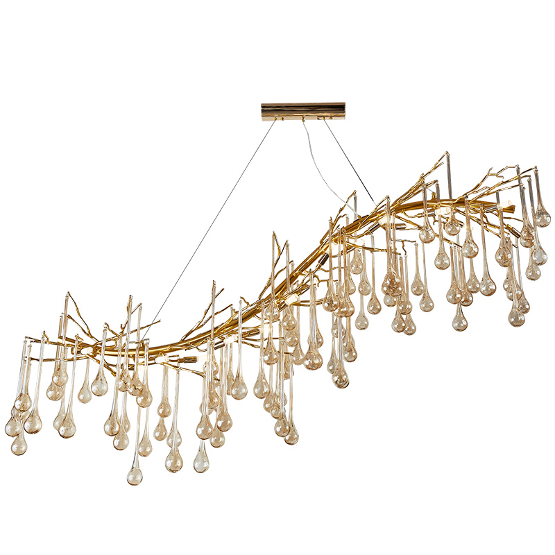 Люстра Droplet Branch Chandelier Глянцевое золото Янтарь (Amber) в Самаре | Loft Concept 