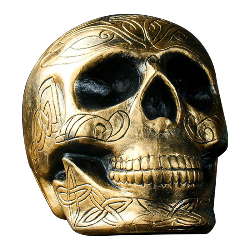 Статуэтка Golden Skull with Pattern Золотой в Самаре | Loft Concept 