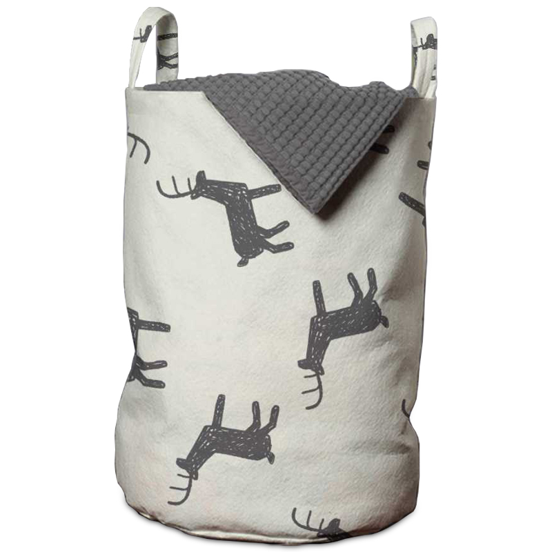 Корзина Deer Pattern Basket Белый Серый в Самаре | Loft Concept 