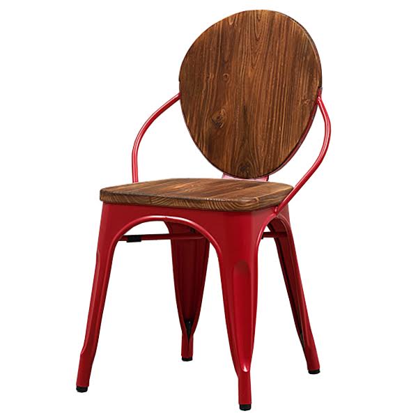 Стул Tolix chair Wooden Red Дуб темный Красный (Red) в Самаре | Loft Concept 