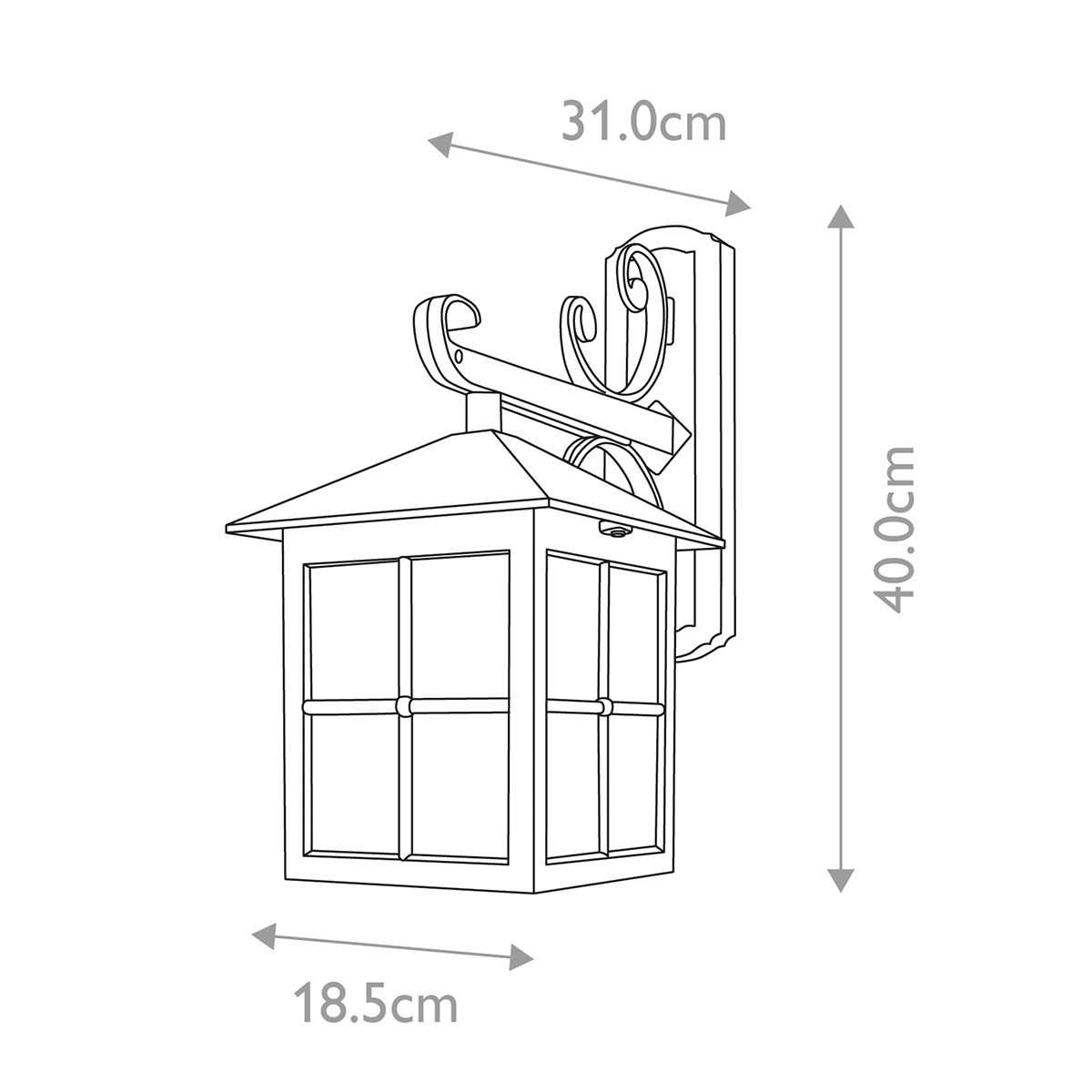 Настенный фонарь черного цвета в форме фонаря с решетчатым плафоном и фактурным стеклом Elstead Lighting в Самаре