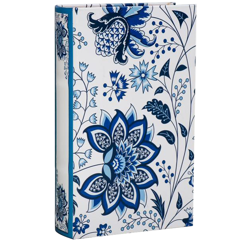 Шкатулка-книга с сейфом Fabulous Flowers Book Box Синий Белый в Самаре | Loft Concept 