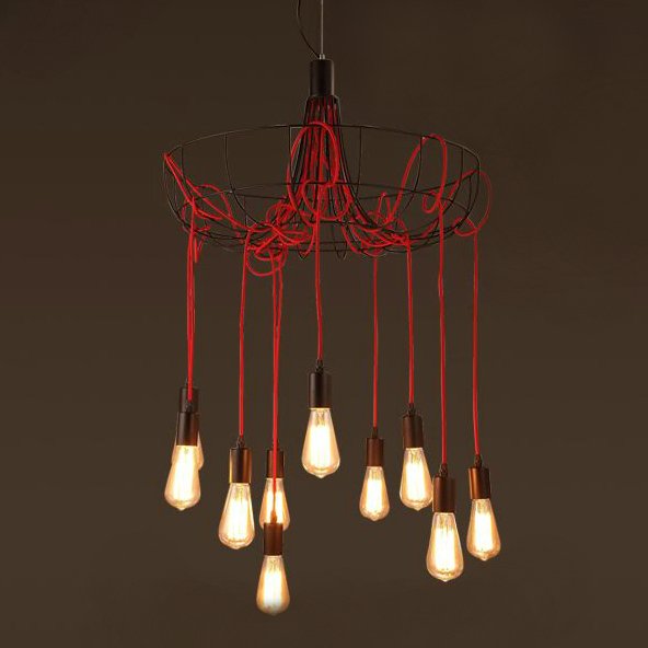 Люстра Blood Wire Chandelier Red 10 Красный Черный в Самаре | Loft Concept 