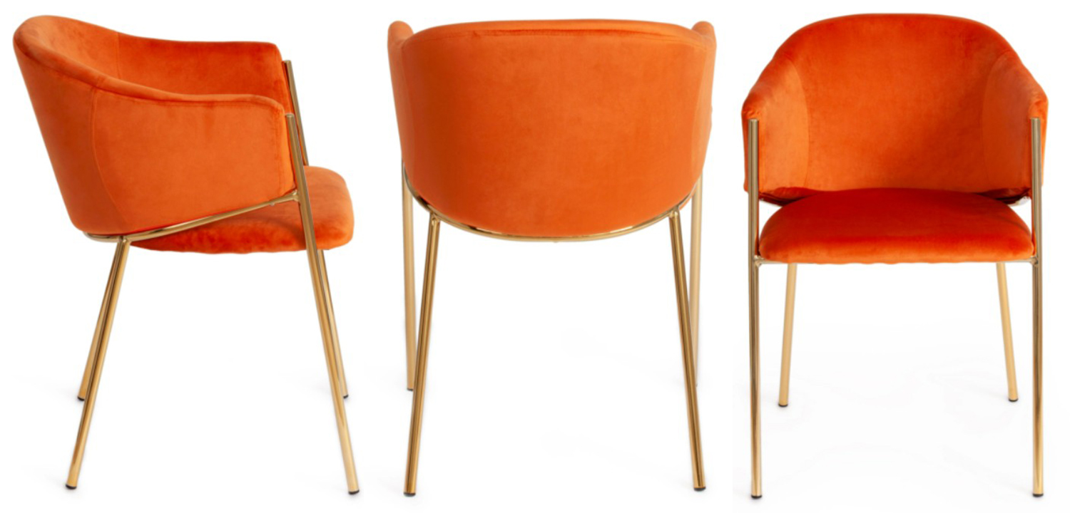 Стул Faisal Orange Velvet Chair - фото