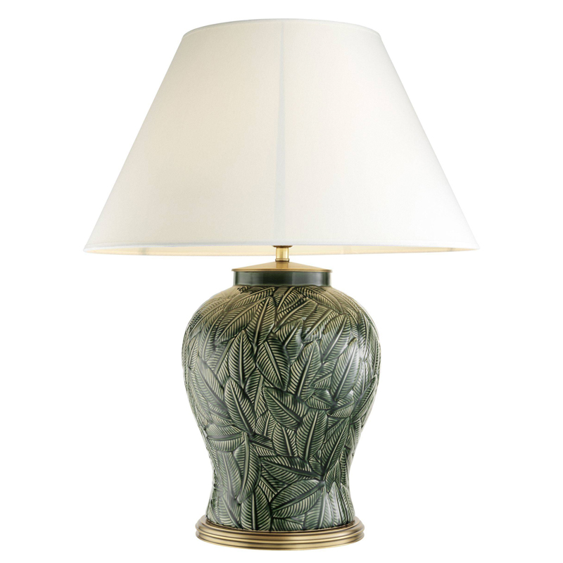 Настольная лампа Eichholtz Table Lamp Cyprus Белый Зеленый Латунь Античная полированная в Самаре | Loft Concept 