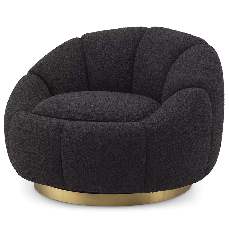 Кресло Eichholtz Swivel Chair Inger Black Черный Латунь в Самаре | Loft Concept 