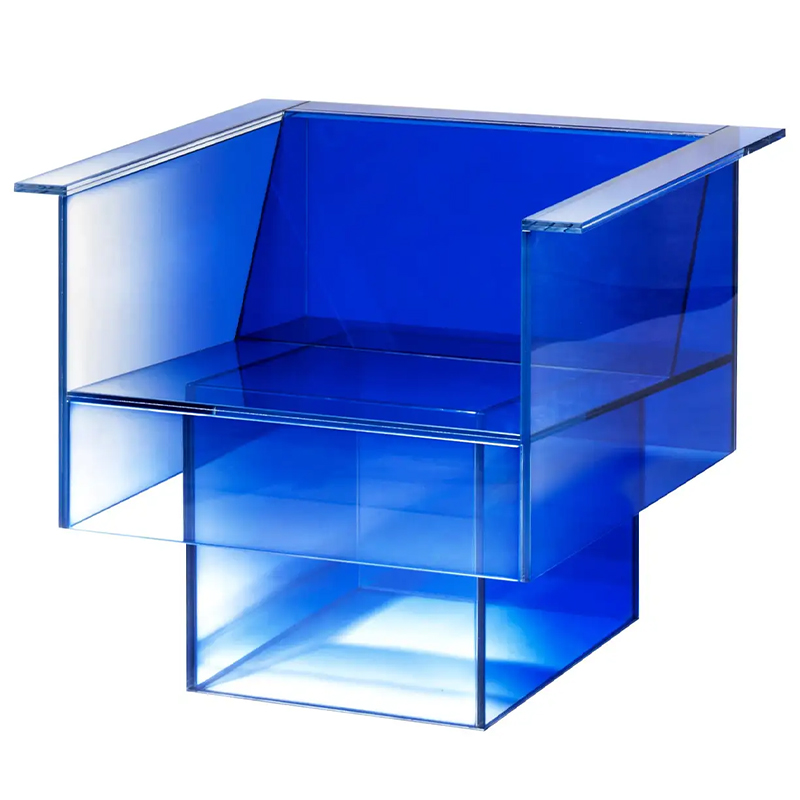 Дизайнерское Кресло Null Blue Glass Clear Armchair by Studio Buzao Прозрачный Синий Сапфирово-синий в Самаре | Loft Concept 