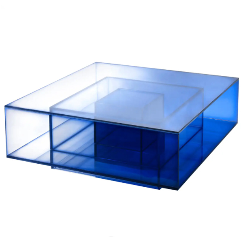 Кофейный Стол Null Blue Glass Clear Transition Color Coffee Table by Studio Buzao Customizable Синий в Самаре | Loft Concept 