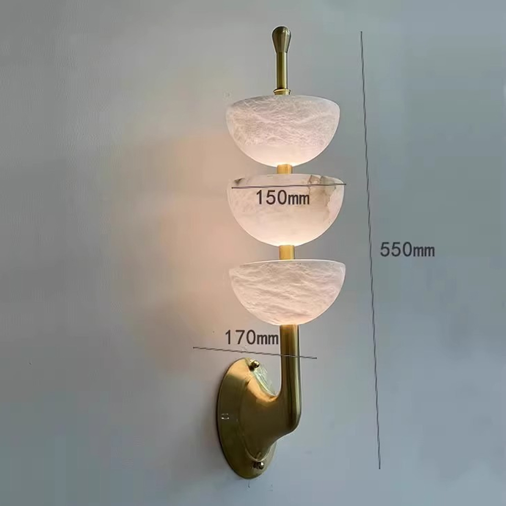 Бра с 3-мя мраморными плафонами в форме чаши Warm Marble Light Бра с 3-мя мраморными плафонами в форме чаши Warm Marble Light в Самаре
