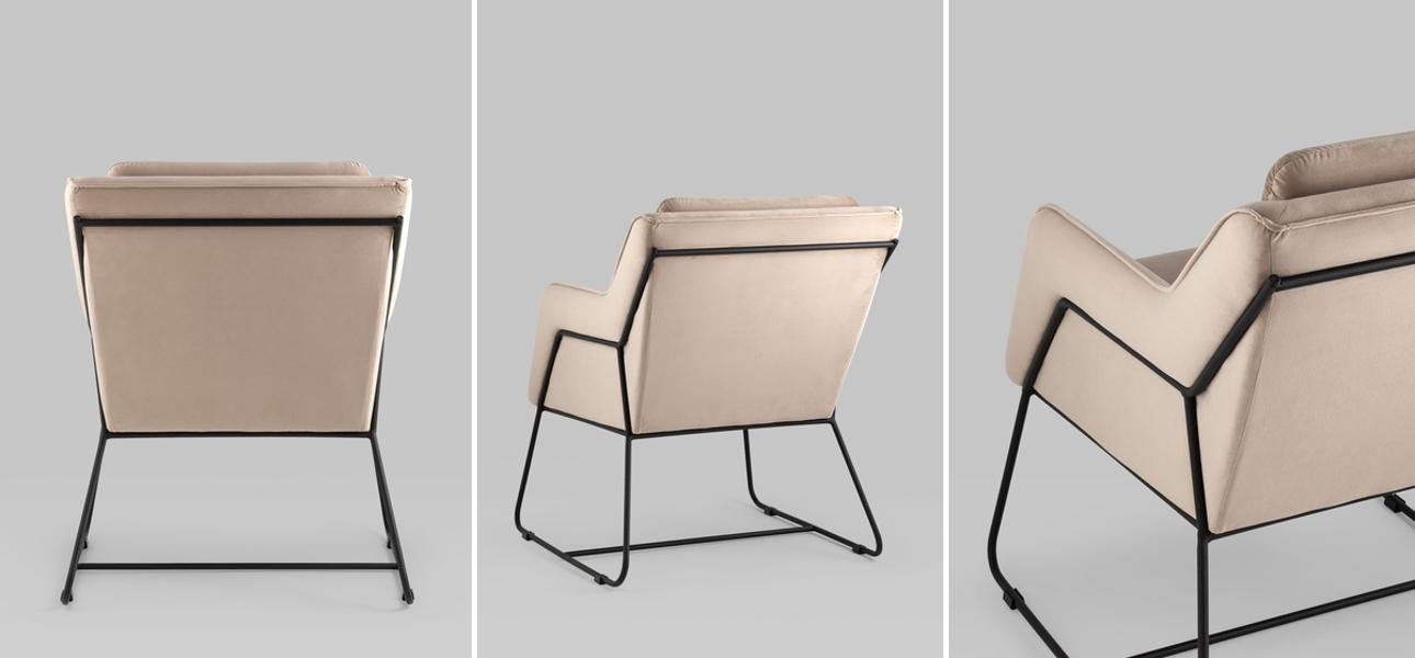 Кресло Dagmar бежевый велюр - фото №1