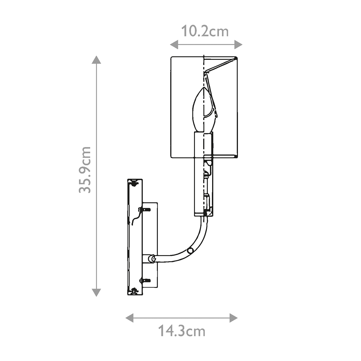 Бра с прямоугольным основанием и белым цилиндрическим льняным абажуром Feiss в Самаре