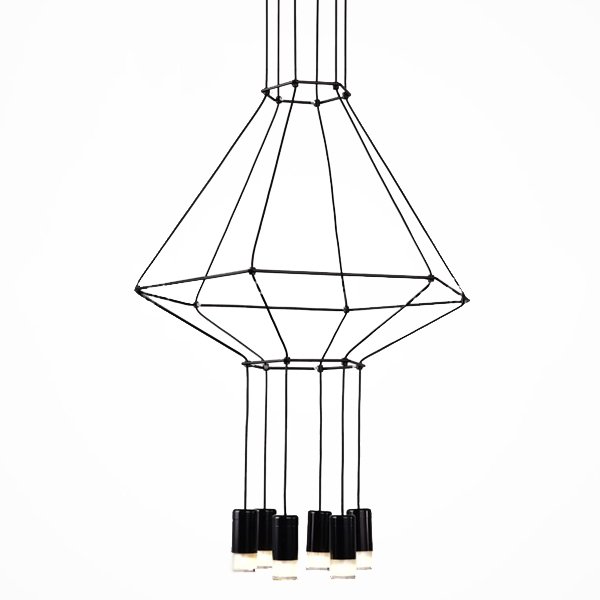 Vibia Wireflow Chandelier 0307 LED Suspension lam  Черный в Самаре | Loft Concept 