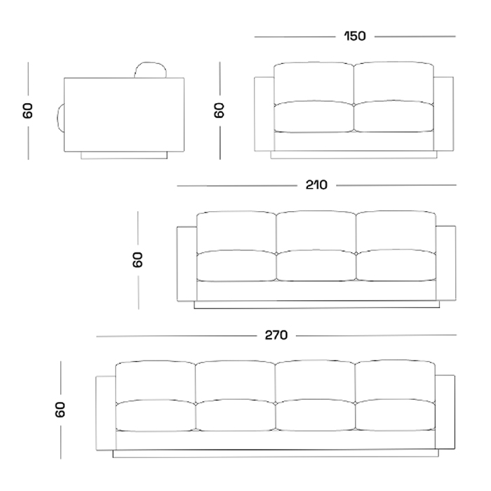 Дизайнерский кожаный диван черный Poltronova Saratoga Sofa в Самаре