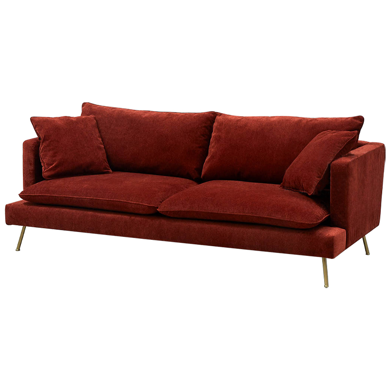 Диван Lambert Sofa Red Красный Красный Золотой в Самаре | Loft Concept 