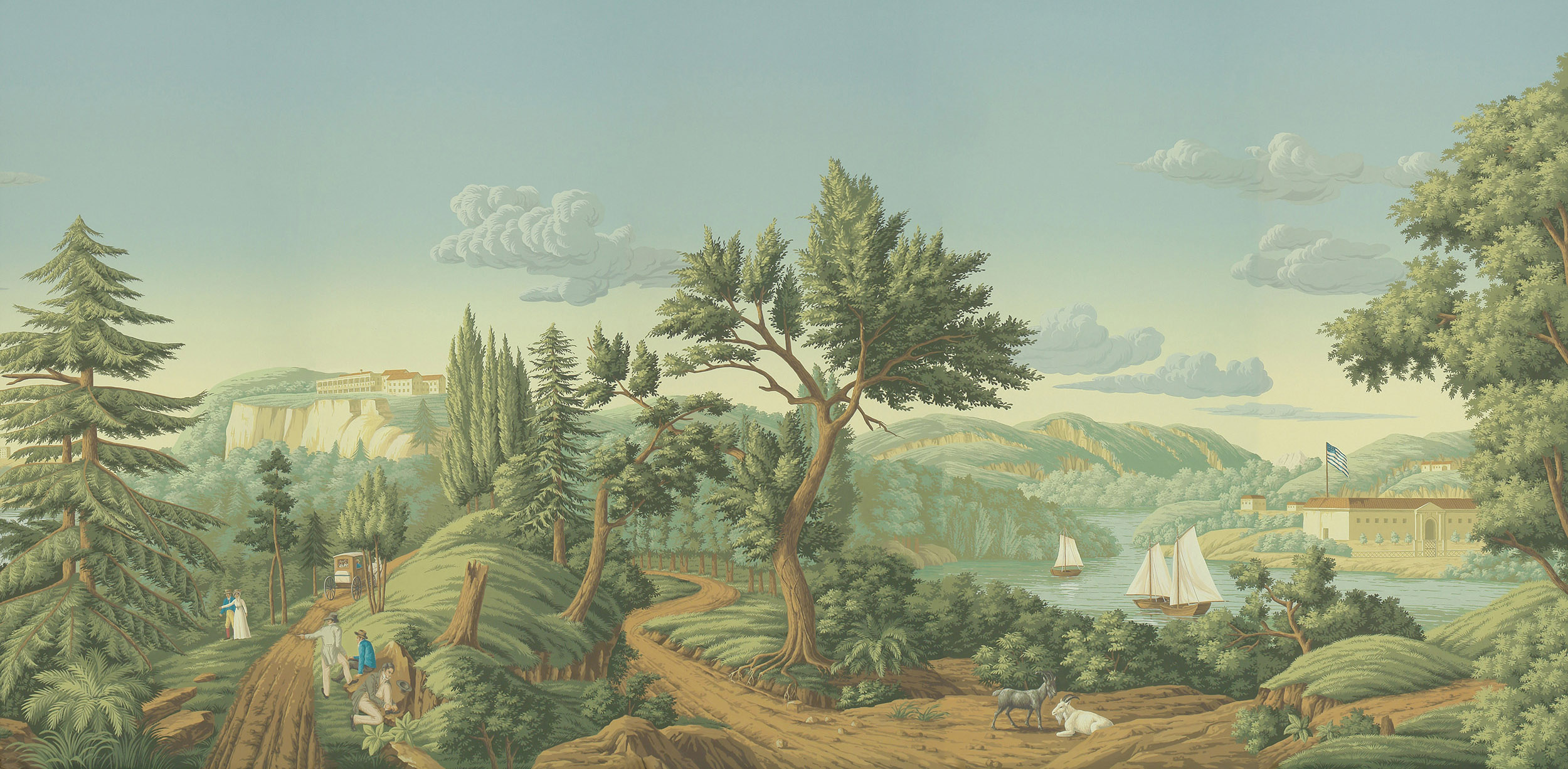 Обои ручная роспись North American River Views Verdoyant on scenic paper Обои ручная роспись North American River Views Verdoyant on scenic paper - постер Loft-Concept в Самаре