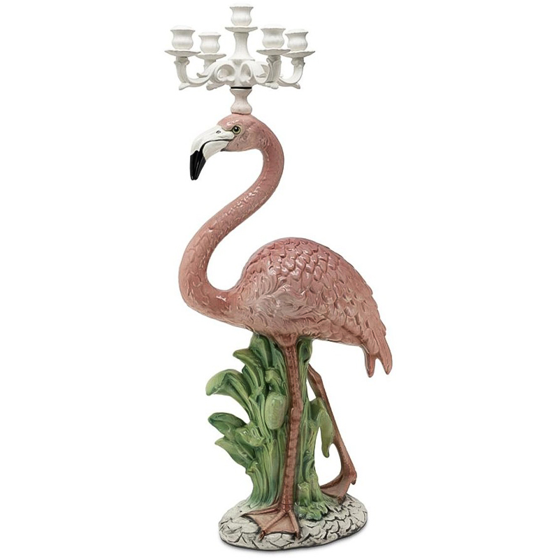 Подсвечник Candleholder Flamingo Bisc Розовый Зеленый Белый в Самаре | Loft Concept 