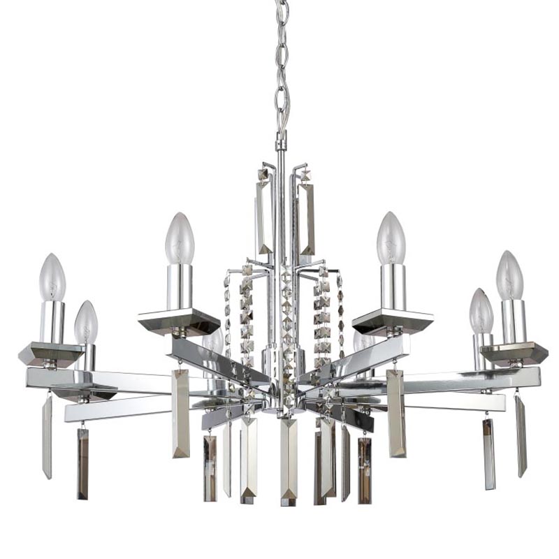 Люстра Vivien Crystal Chrome Chandelier 8 Хром Серый в Самаре | Loft Concept 