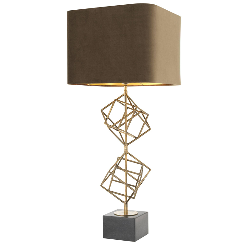 Настольная лампа Eichholtz Table Lamp Matrix brass Мокко Винтажная латунь Серый в Самаре | Loft Concept 