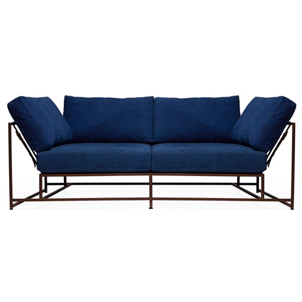 Двухместный диван Indigo Denim and copper Two Seat Sofa Индиго в Самаре | Loft Concept 