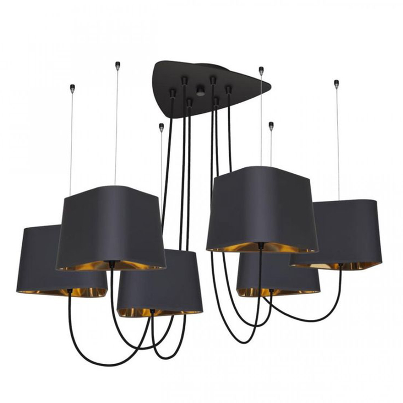 Люстра Designheure Lighting Black 6 плафонов Черный Золотой в Самаре | Loft Concept 