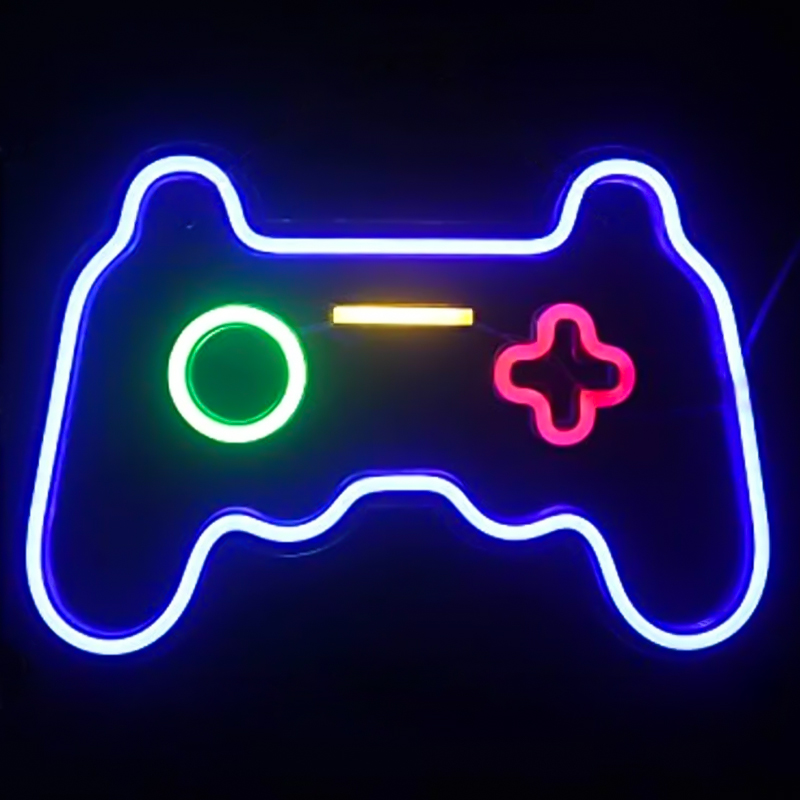 Неоновая настенная лампа Joystick Neon Wall Lamp Синий Зеленый Красный Желтый Прозрачный в Самаре | Loft Concept 