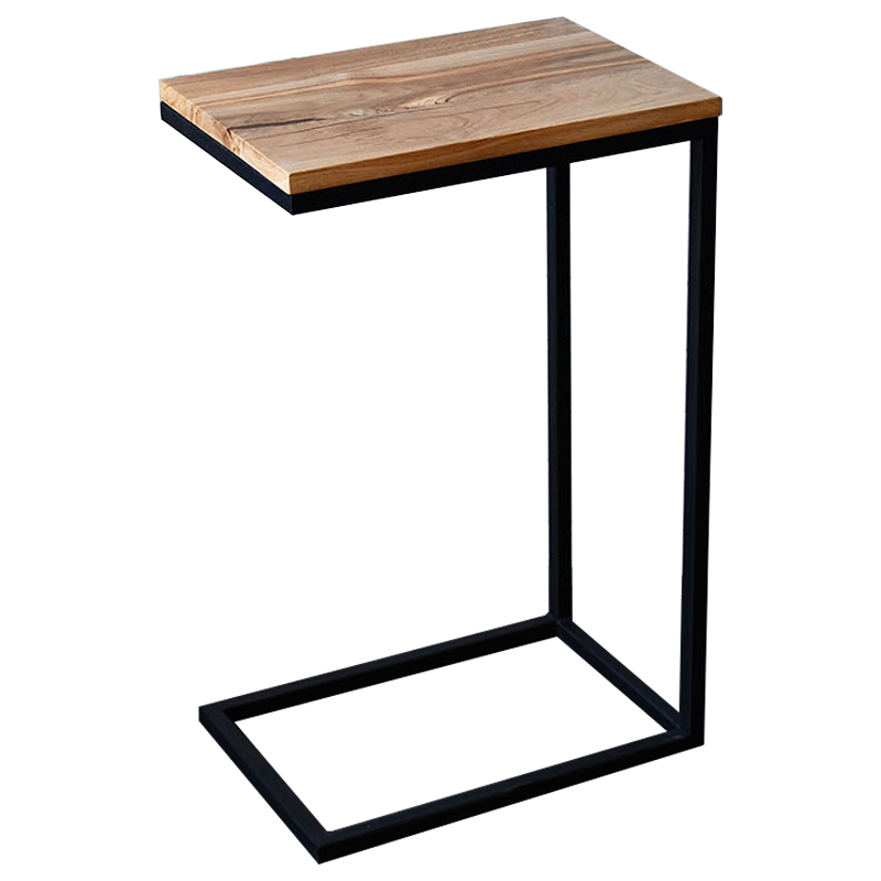 Приставной стол Hanson Industrial Metal Rust Side Table Светлый дуб Черный в Самаре | Loft Concept 