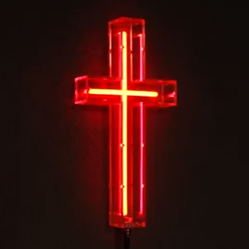 Неоновая настенная лампа Red Cross Neon Wall Lamp Красный Прозрачный в Самаре | Loft Concept 