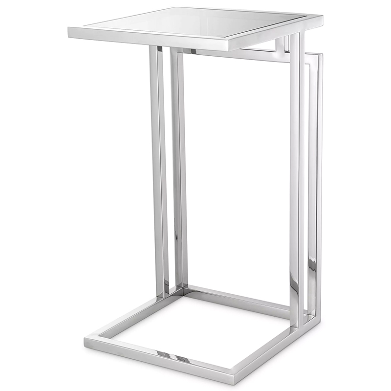 Приставной стол Eichholtz Side Table Marcus Chrome Стекло Смок Хром в Самаре | Loft Concept 