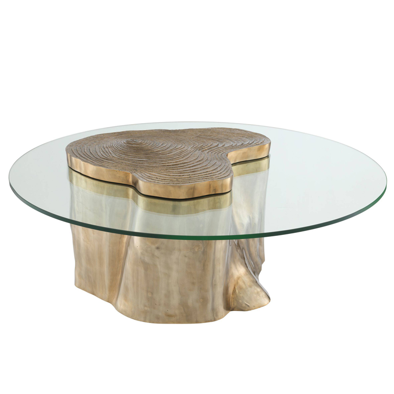 Кофейный стол Eichholtz Coffee Table Urban Латунь Прозрачный в Самаре | Loft Concept 